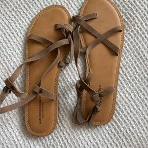American Eagle Outfitters Tan Strappy Sandals